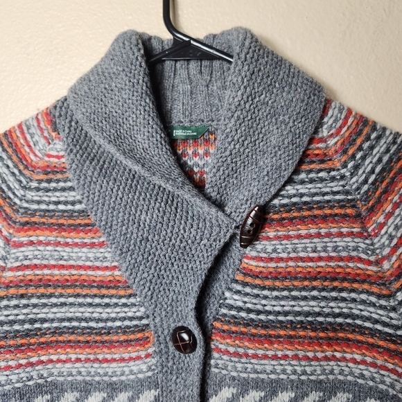Woolrich Cumberland Charcoal Patterned 100% Lambswool Cardigan-Size M - Picture 7 of 10